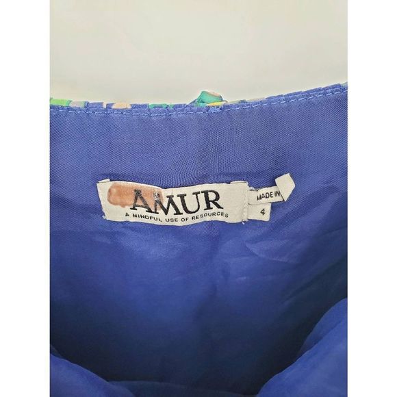 AMUR Blue and Green Floral Midi Dress - Picture 7 of 10